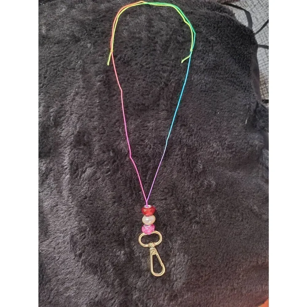 Handmade beaded lanyard keychain